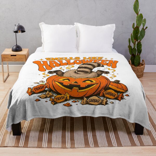 Item preview, Smells Like Halloween Raccoon Trash Panda Pumpkin designed and sold by chattsuede.