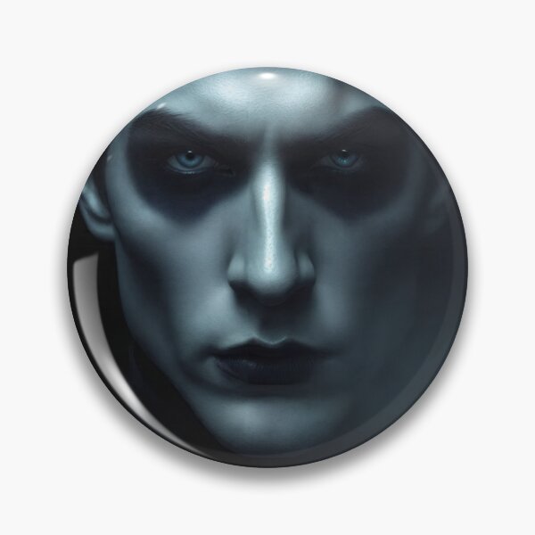 Item preview, Cinematic Dark Goth Man in Deep Blue Neon Shadow designed and sold by mimikaka.