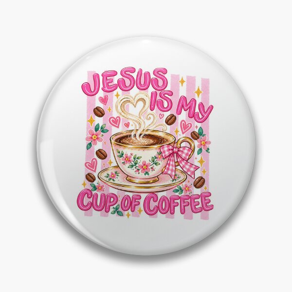 Item preview, Jesus Is My Cup Of Coffee Pink Floral Bow Vintage Graphic designed and sold by Derekquie.
