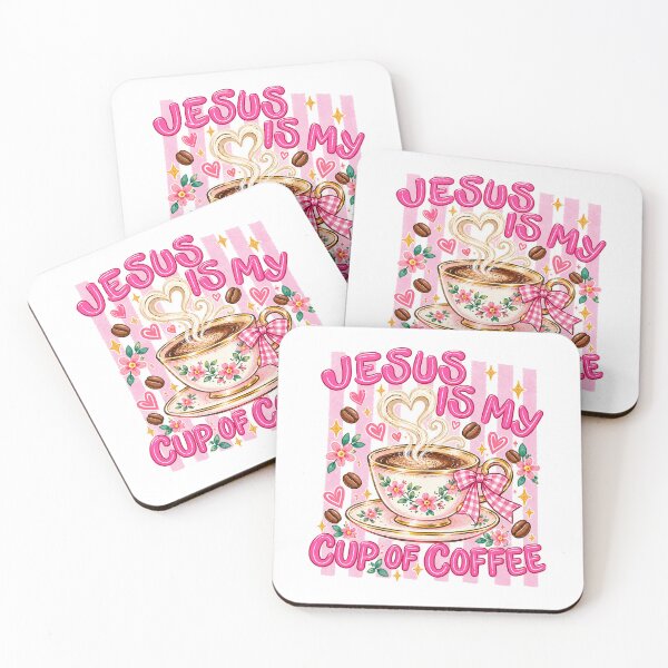 Item preview, Jesus Is My Cup Of Coffee Pink Floral Bow Vintage Graphic designed and sold by Derekquie.