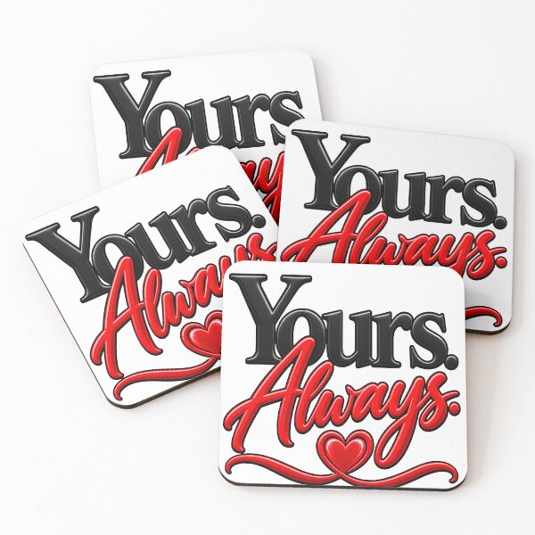 Item preview, Yours Always Romantic Love Heart Red Black Typography Design designed and sold by Lovestickerco.