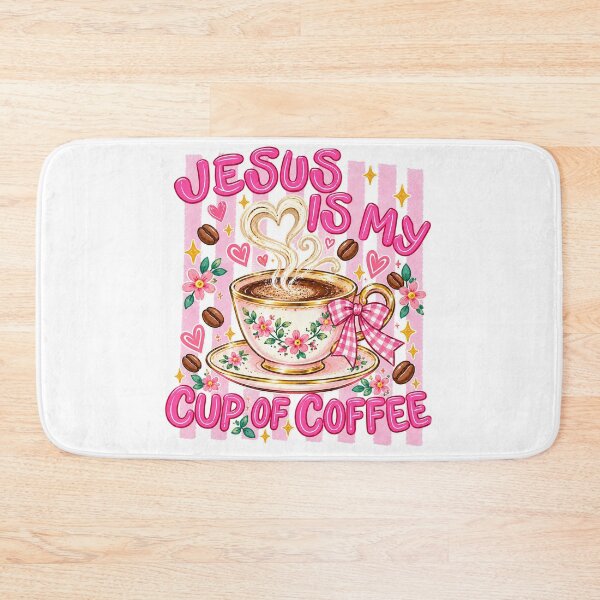 Item preview, Jesus Is My Cup Of Coffee Pink Floral Bow Vintage Graphic designed and sold by Derekquie.