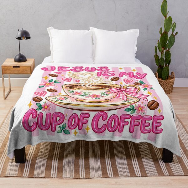 Item preview, Jesus Is My Cup Of Coffee Pink Floral Bow Vintage Graphic designed and sold by Derekquie.