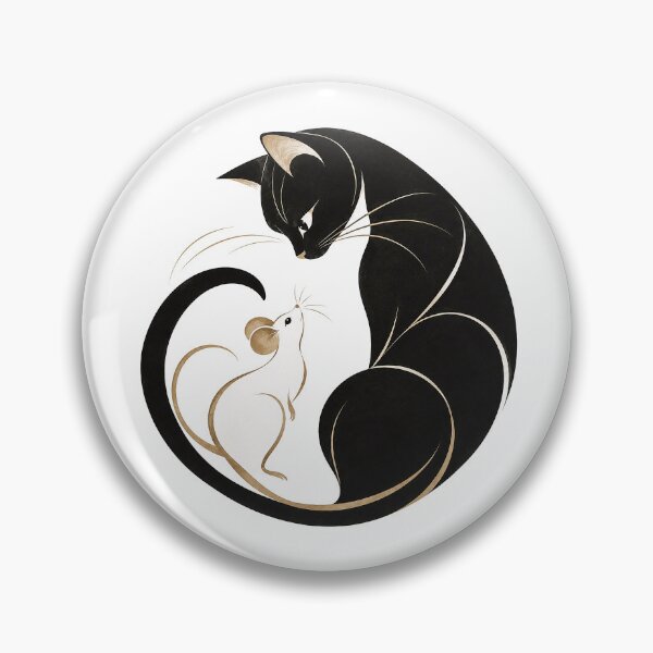 Item preview, Cat and Mouse Balance – Elegant Minimalist Feline Art designed and sold by zzz888.