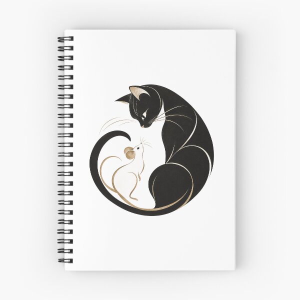 Item preview, Cat and Mouse Balance – Elegant Minimalist Feline Art designed and sold by zzz888.