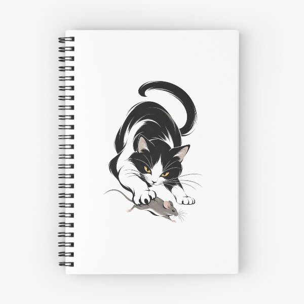 Item preview, Midnight Chase – Black Cat and Mouse Dynamic Illustration designed and sold by zzz888.
