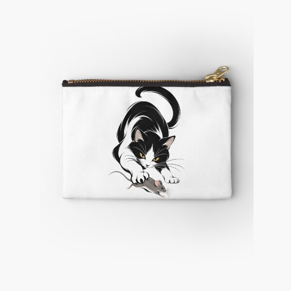 Item preview, Midnight Chase – Black Cat and Mouse Dynamic Illustration designed and sold by zzz888.