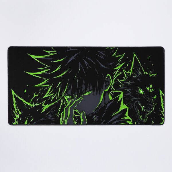 Item preview, Megumi Fushiguro | Neon Shadow Wolf Warrior – Dark Anime Inspired Fantasy Artwork designed and sold by Dyan4.