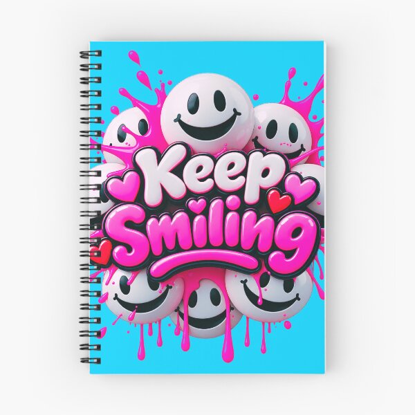 Item preview, Keep Smiling – Cute 3D Smiley Faces with Pink Splash designed and sold by IMuDesigner.