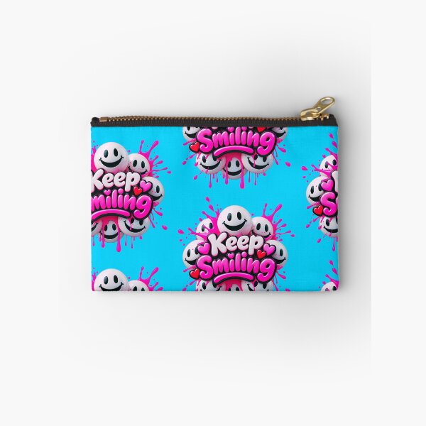 Item preview, Keep Smiling – Cute 3D Smiley Faces with Pink Splash designed and sold by IMuDesigner.