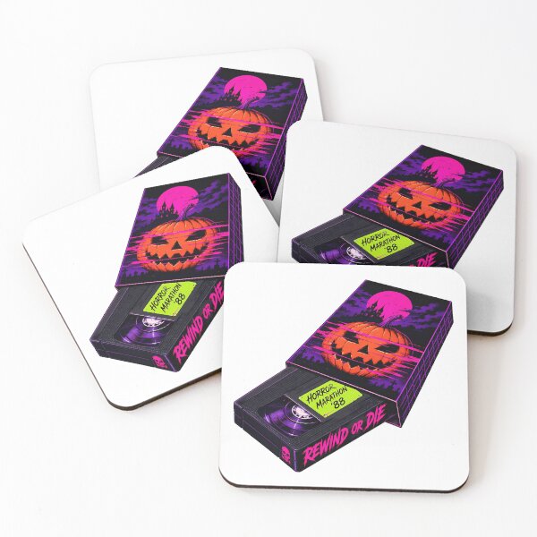 Item preview, Eighties Horror Cassette Sleeve Spooky Halloween Movie Marathon designed and sold by chattsuede.