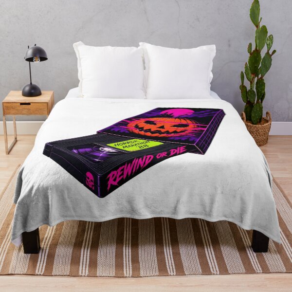 Item preview, Eighties Horror Cassette Sleeve Spooky Halloween Movie Marathon designed and sold by chattsuede.