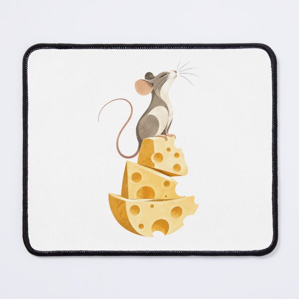 Item preview, Cheese King Mouse – Whimsical Mouse on a Tower of Cheese designed and sold by zzz888.