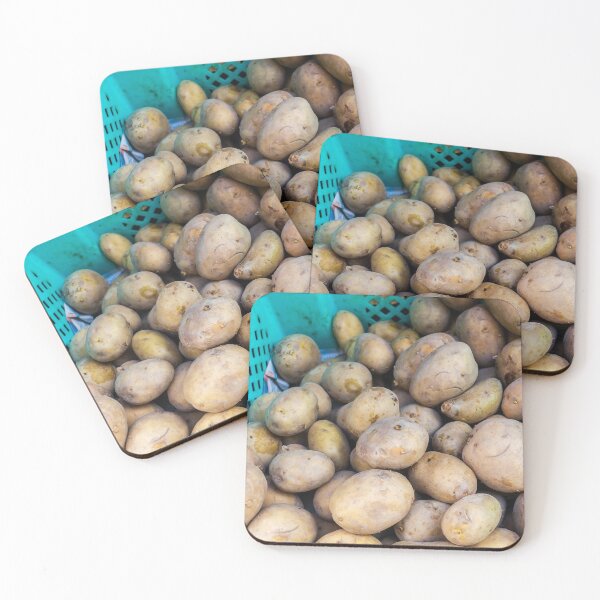Item preview, Fresh Brown Potatoes in a Green Plastic Crate Ready for Market or Kitchen Use designed and sold by Nmallia.