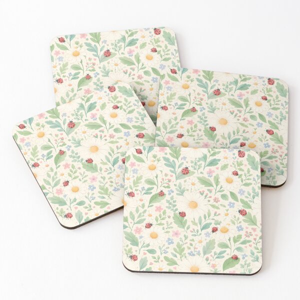 Item preview, Daisy Garden & Ladybug Watercolor Pattern designed and sold by Skyrocketz.