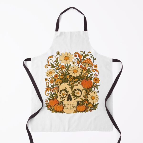 Item preview, Cottagecore Floral Pumpkin Skull Autumn Daisy Mushroom designed and sold by chattsuede.