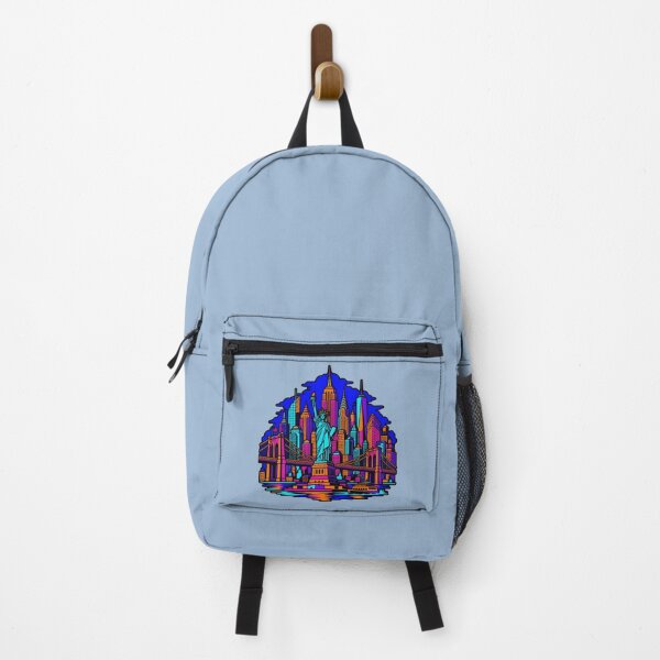 Item preview, New York City Skyline Neon Synthwave NYC Statue of Liberty designed and sold by KungPowUnicorn.