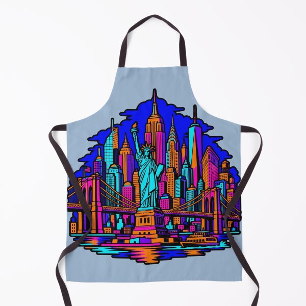 Item preview, New York City Skyline Neon Synthwave NYC Statue of Liberty designed and sold by KungPowUnicorn.