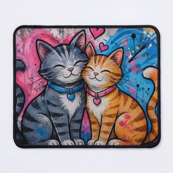 Item preview, Cats hugging under a heart designed and sold by karlosss.