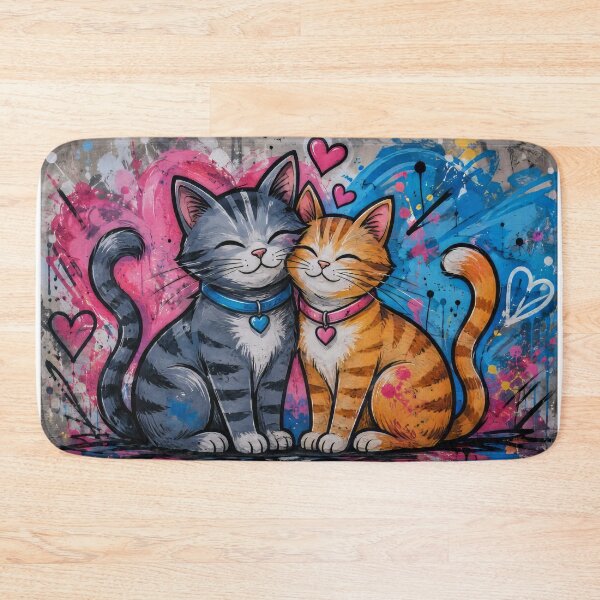 Item preview, Cats hugging under a heart designed and sold by karlosss.