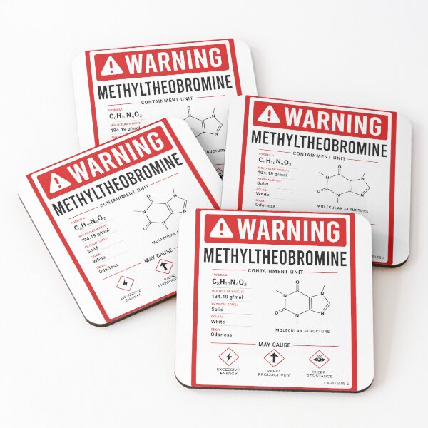 Item preview, Methyltheobromine Caffeine Warning Sign Funny Chemistry Hazard Label designed and sold by teeperfect.