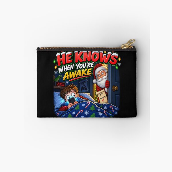 Item preview, He knows when you're awake funny Christmas Shirt designed and sold by Take It Literally.