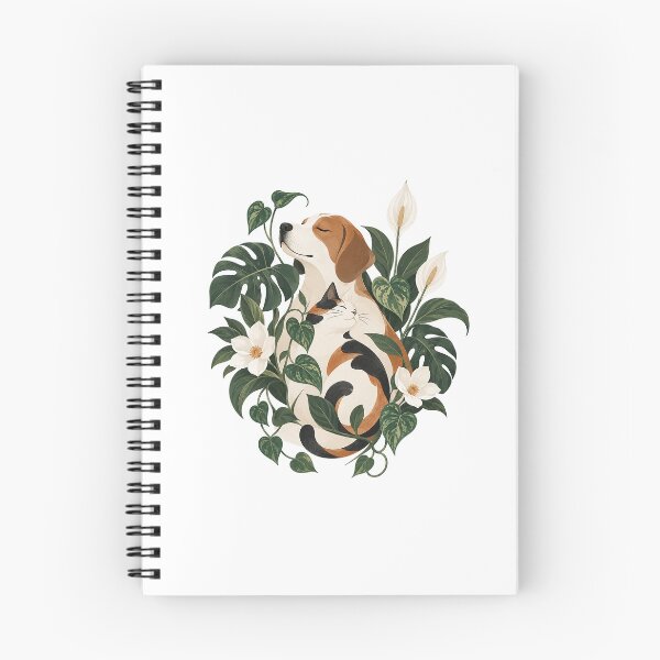 Item preview, Botanical Companions – Cat and Dog Among Tropical Flowers designed and sold by zzz888.
