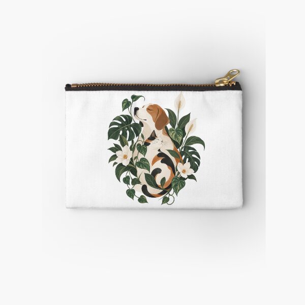 Item preview, Botanical Companions – Cat and Dog Among Tropical Flowers designed and sold by zzz888.