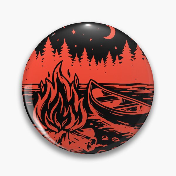 Item preview, Lake Therapy - Vintage Red Campfire & Canoe Outdoor Design designed and sold by BumbleBloom7.