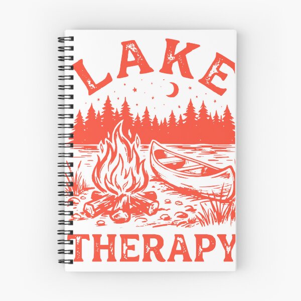 Item preview, Lake Therapy - Vintage Red Campfire & Canoe Outdoor Design designed and sold by BumbleBloom7.