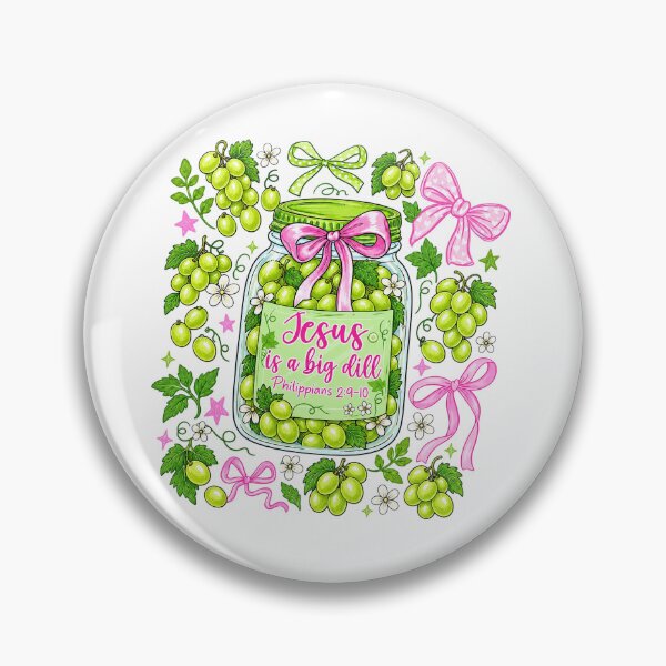 Item preview, Jesus Is A Big Dill Philippians 2:9-10 Coquette Pink Bow Jar designed and sold by Derekquie.