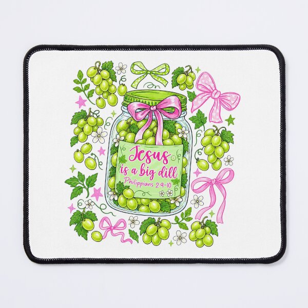 Item preview, Jesus Is A Big Dill Philippians 2:9-10 Coquette Pink Bow Jar designed and sold by Derekquie.