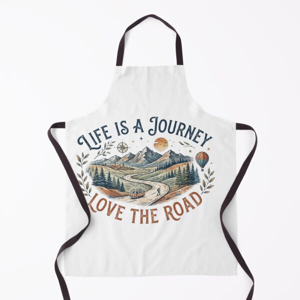 Item preview, "Life is a Journey, Love the Road" Mountain Landscape Graphic designed and sold by CreativeNest Prints.