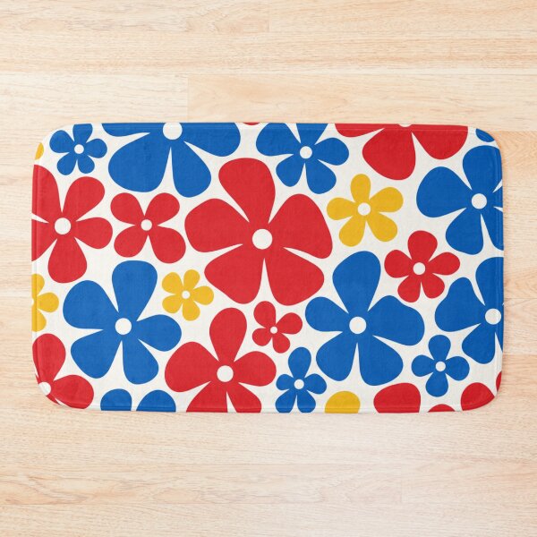 Item preview, Retro Pop Flowers – Red, Blue & Yellow designed and sold by lbl-shop.