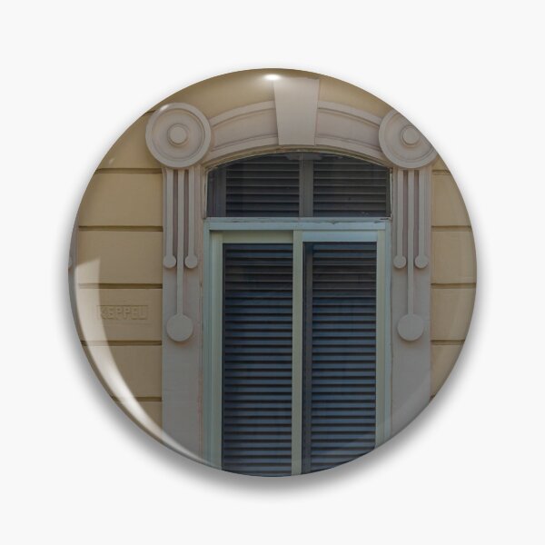Item preview, Elegant Yellow Building Facade With Ornate Window and Door, Vintage Urban Architecture designed and sold by Nmallia.