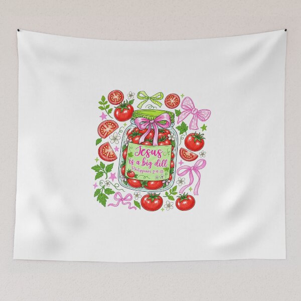 Item preview, Jesus Is A Big Dill Tomato Jar Coquette Bows Philippians 2:9-10 designed and sold by Derekquie.
