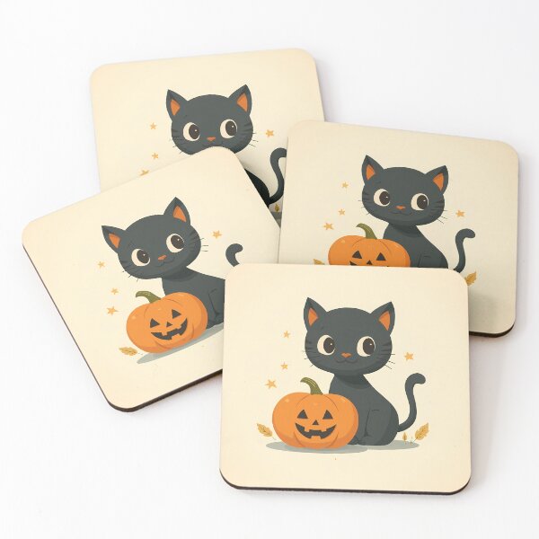 Item preview, Cute Black Cat and Jack-o'-Lantern - Spooky Season Fall Sticker designed and sold by Lu7u.