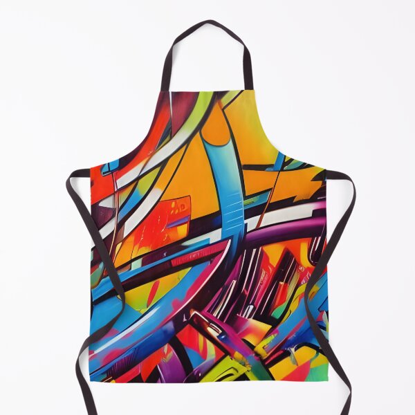 Item preview, Scarlet Red & Cerulean Wildstyle - Neon Yellow Street Art Mural | 001 designed and sold by City Graffix Design Co..