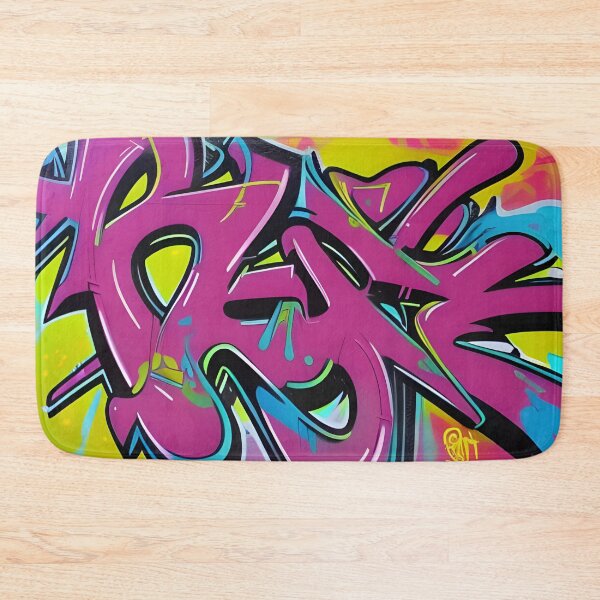 Item preview, Hot Magenta & Cyan Wildstyle - Electric Lime Street Mural | 076 designed and sold by City Graffix Design Co..