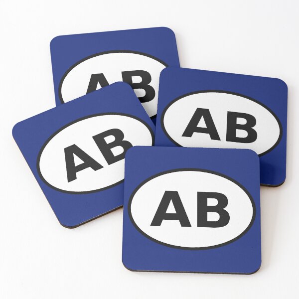 Item preview, Alberta AB International Oval Sticker · A Clean Minimalist Travel Identity Mark designed and sold by The Digital Compass.