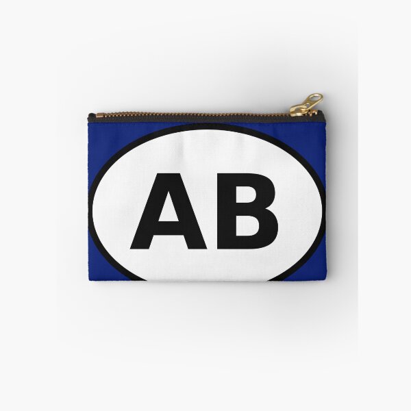 Item preview, Alberta AB International Oval Sticker · A Clean Minimalist Travel Identity Mark designed and sold by The Digital Compass.