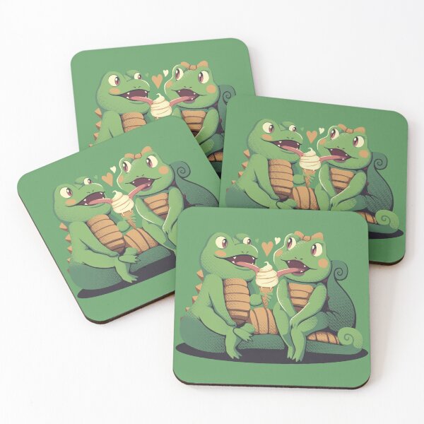 Item preview, FUNNY CARTOON CROCODILE EAT ICE CREAM designed and sold by oneletters.