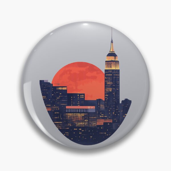 Item preview, Empire State Building Blood Moon Skyline NYC Night Art designed and sold by KungPowUnicorn.