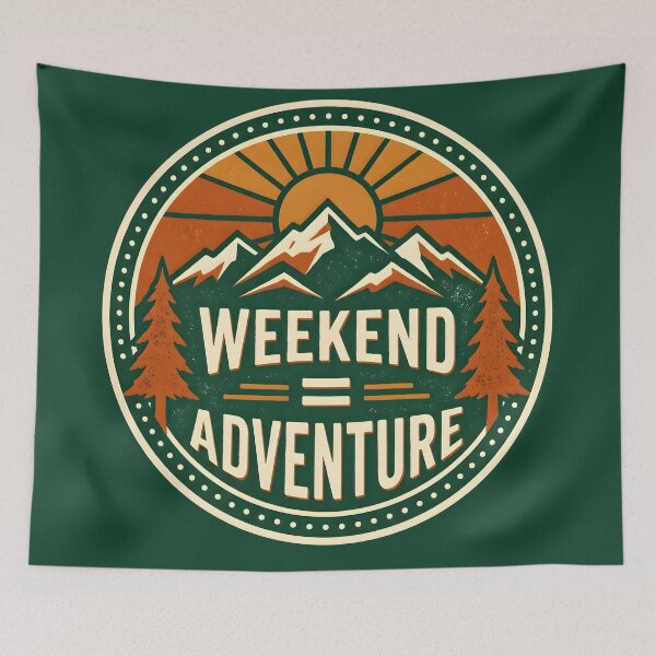 Item preview, Weekend Adventure Vintage Hiking Badge designed and sold by hutofdesigns.
