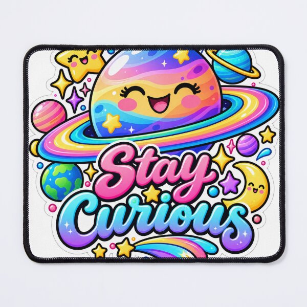 Item preview, Stay Curious Cute Cosmic Planet designed and sold by CodePaws Creations.