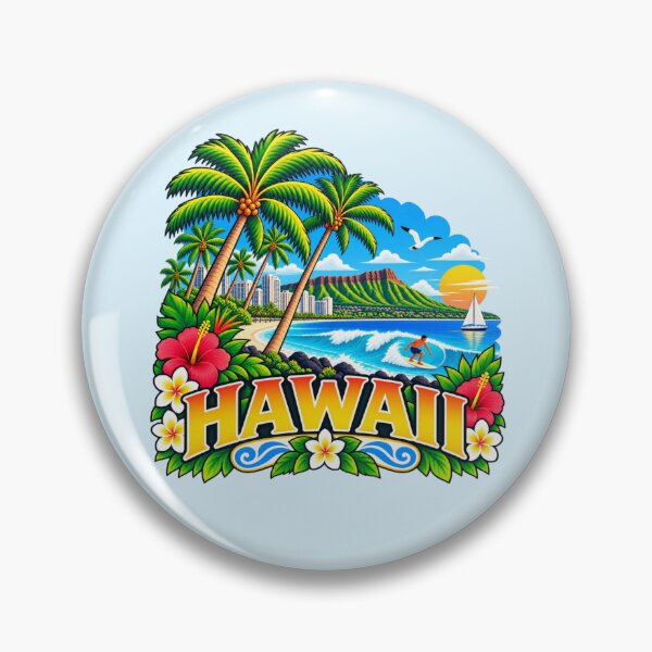 Item preview, Hawaii - Diamond Head, Surf & Tropical Beach  designed and sold by Myra365Art.