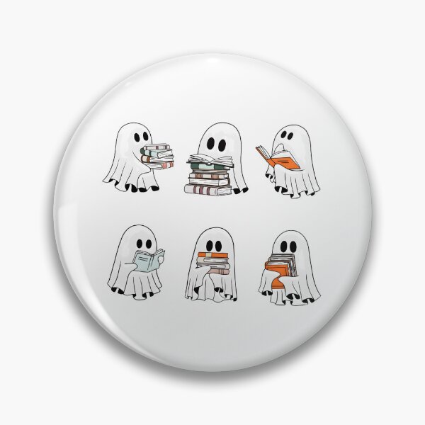 Artikelvorschau, Niedliche Geister lesen Bücher Lustige Halloween-Grafik für Bücherliebhaber Gruselige Grafik entworfen und verkauft von NoirLuxeStudio.