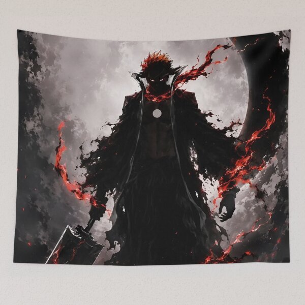 Item preview, Crimson Moon Warrior – Dark Fantasy Shadow Knight with Red Energy designed and sold by Dyan4.