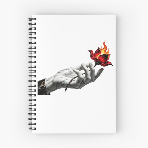 Item preview, marble hand holding a burning flower designed and sold by mixoubraw.
