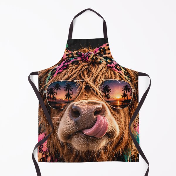 Item preview, Cool Highland Cow with Sunglasses and Bandana designed and sold by Fotografin1981.
